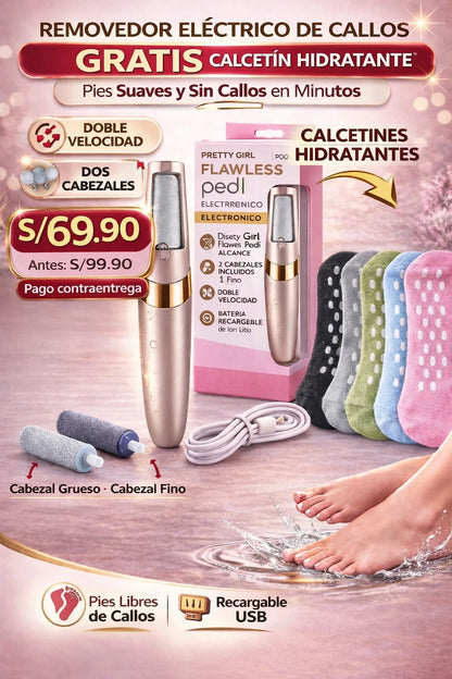 Removedor Eléctrico de Callos Recargable Unisex + Calcetín Hidratante GRATIS