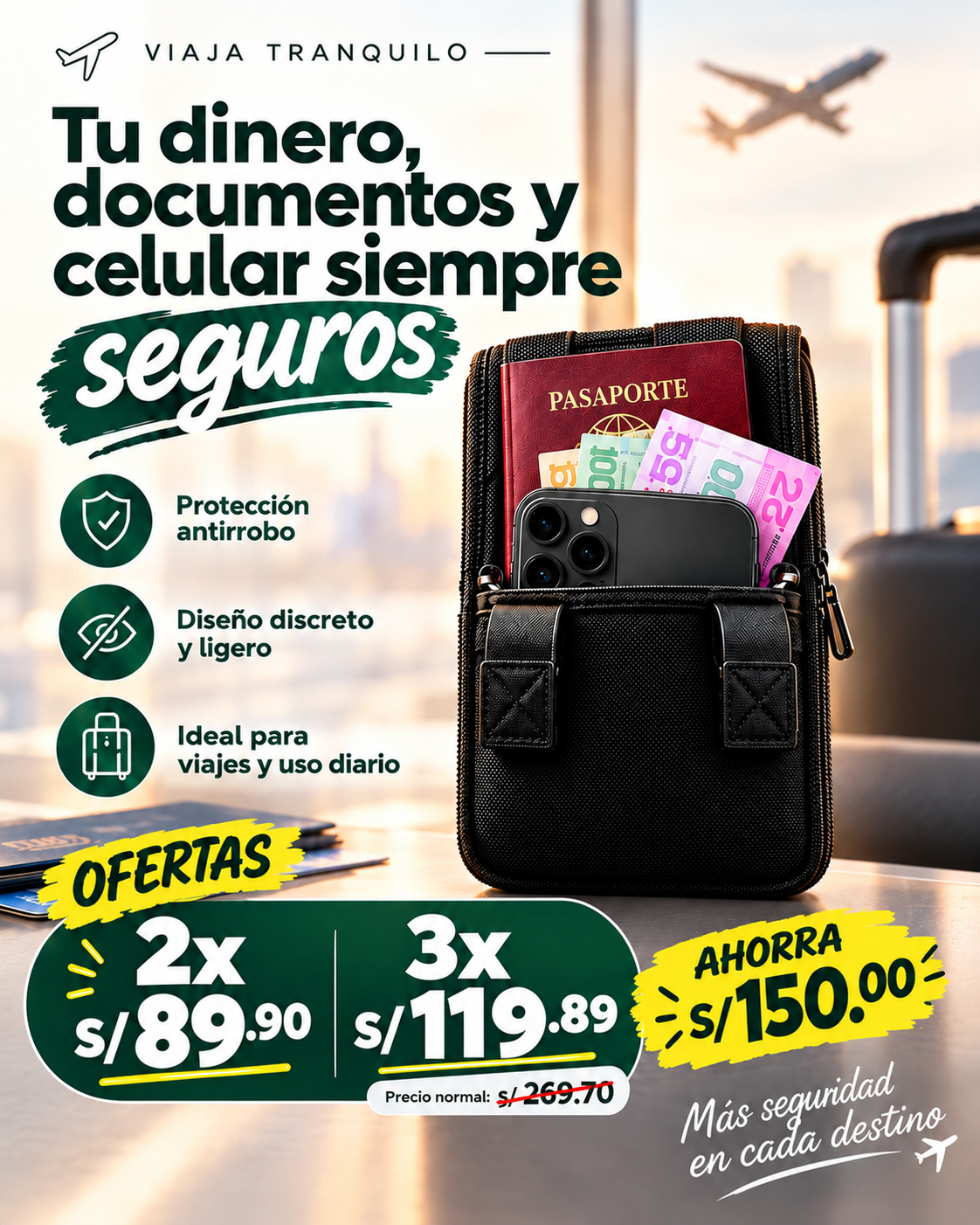 CARTERA PORTÁTIL ANTIRROBO