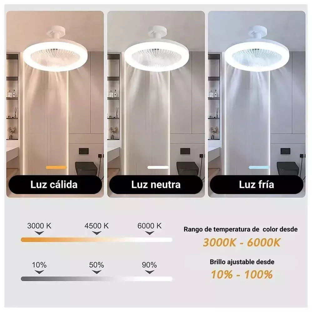 Foco Ventilador de Techo 2 en 1 - iluminación y Frescura Inteligente