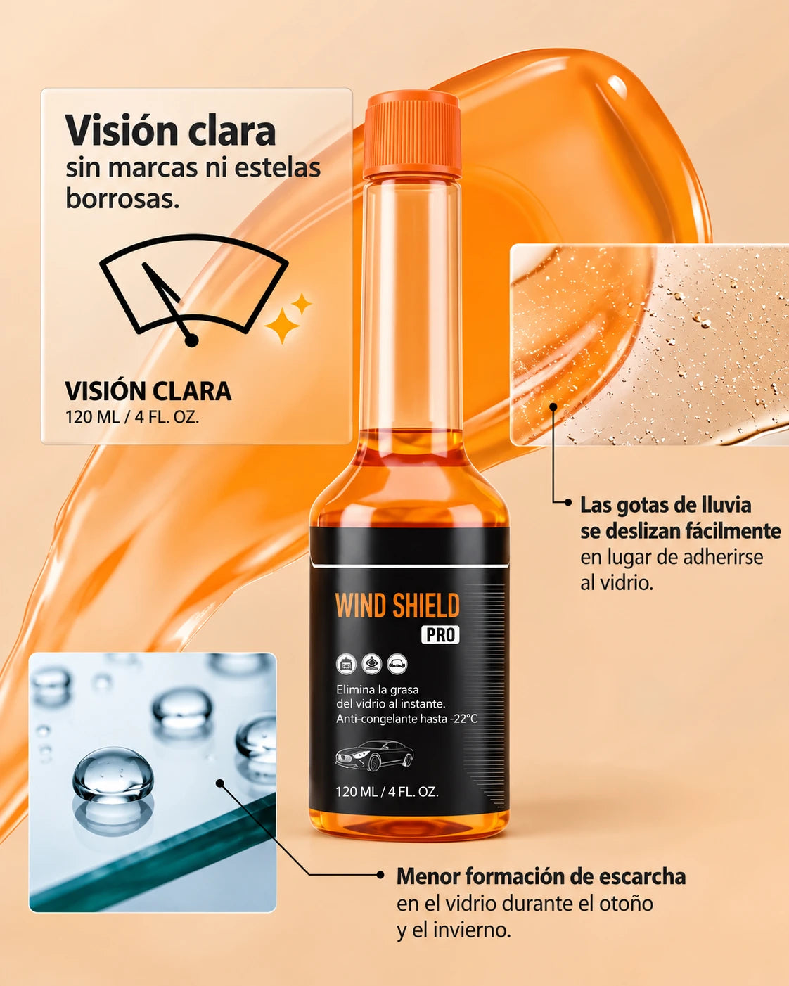 Limpiador de Parabrisas WIND SHIELD PRO | Claridad y Limpieza Profesional